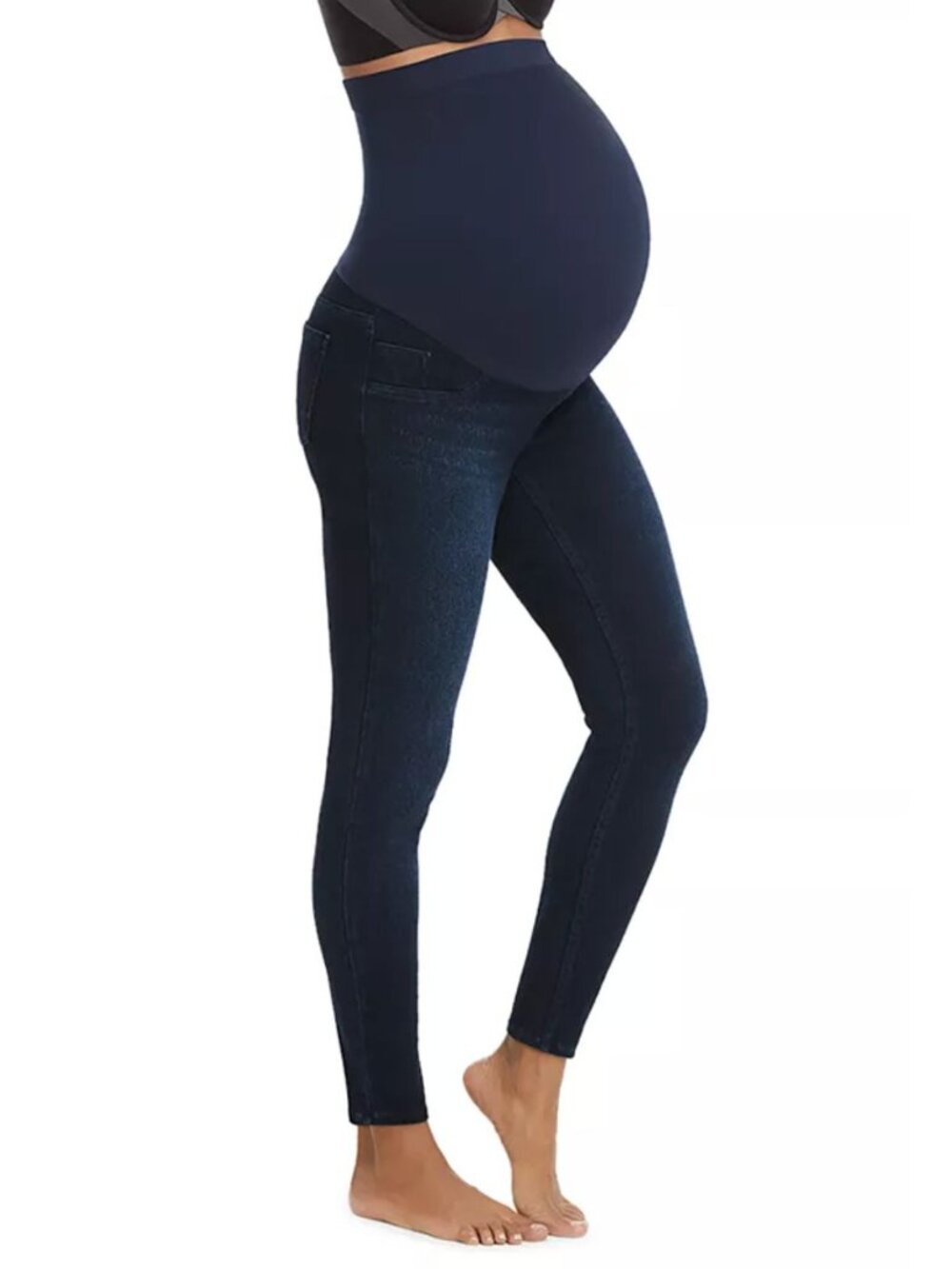 SPANX Mama Maternity Jean-ish Ankle Leggings Stretch Soft Size M Dark Wash Fall